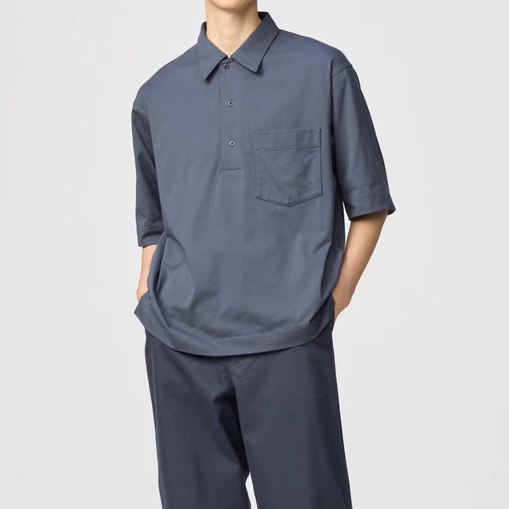 SOLD Uniqlo U Airism Oversized Polo Shirt Mens Size L